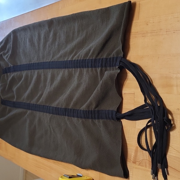 Circus Hotel Green Drawstring Midi Skirt Fleece Wool - Picture 12 of 15